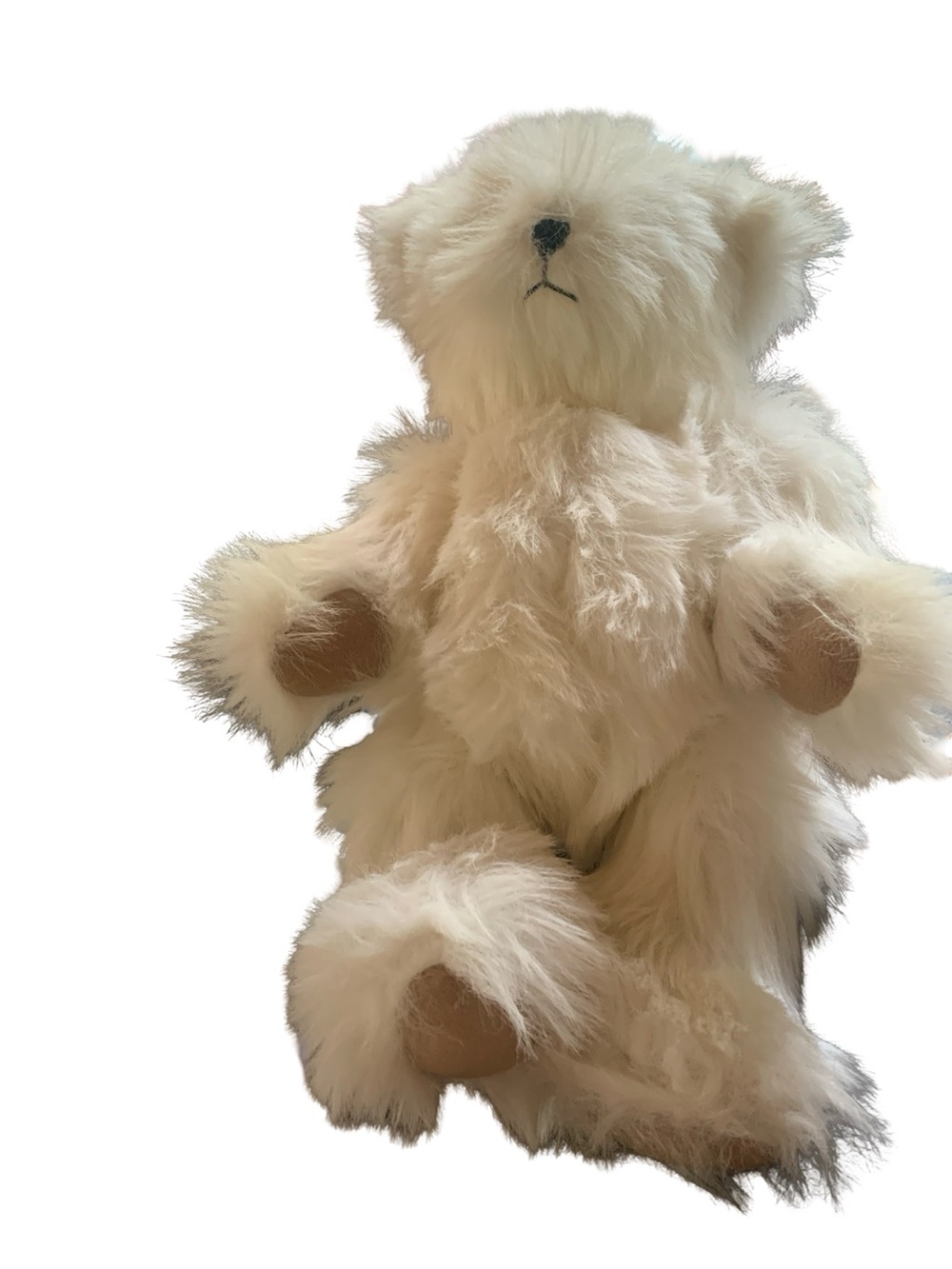 Teddy‎ Bear Jointed Unbranded White 15” Shaggy Plush Stuffed Animal